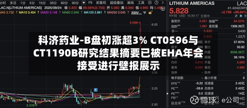 科济药业-B盘初涨超3% CT0596与CT1190B研究结果摘要已被EHA年会接受进行壁报展示
