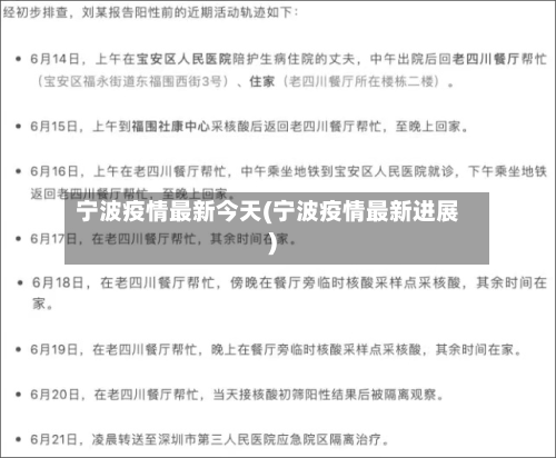 宁波疫情最新今天(宁波疫情最新进展)