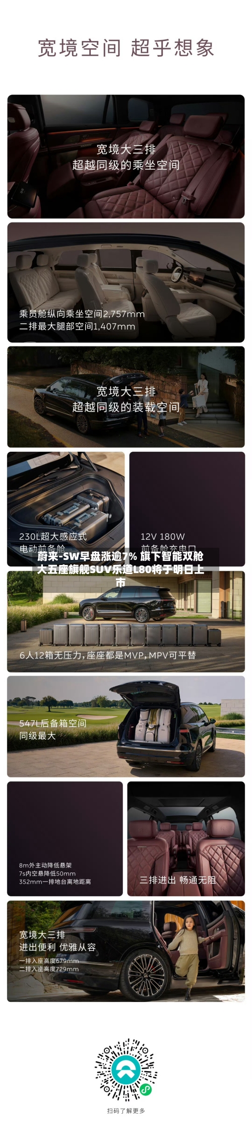 蔚来-SW早盘涨逾7% 旗下智能双舱大五座旗舰SUV乐道L80将于明日上市-第3张图片