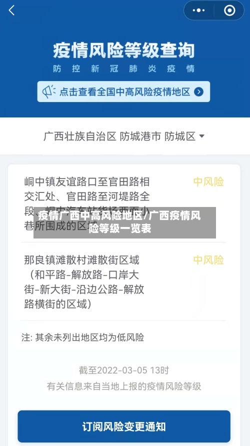 疫情广西中高风险地区/广西疫情风险等级一览表-第3张图片