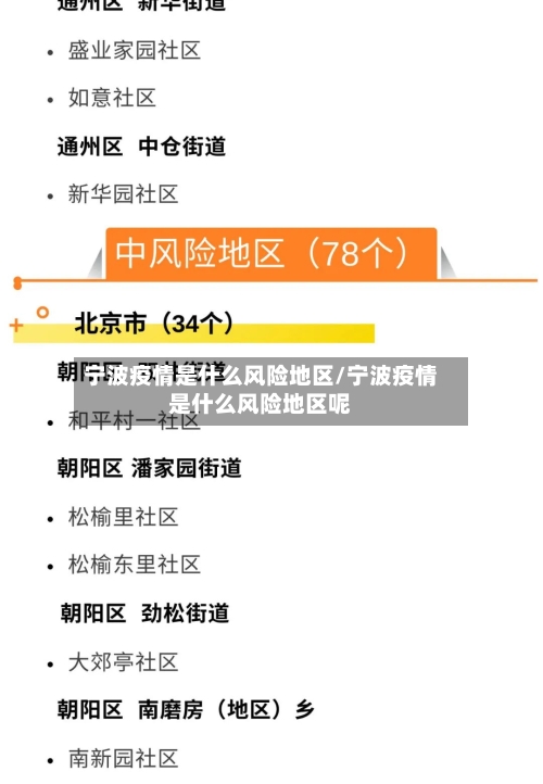 宁波疫情是什么风险地区/宁波疫情是什么风险地区呢