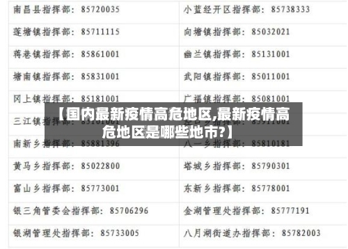 【国内最新疫情高危地区,最新疫情高危地区是哪些地市?】