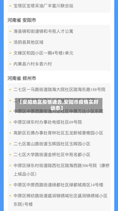 【安阳地区疫情通告,安阳市疫情实时动态】