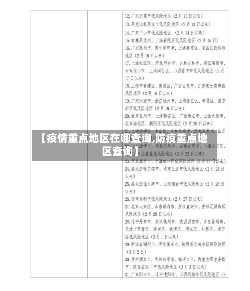 【疫情重点地区在哪查询,防疫重点地区查询】