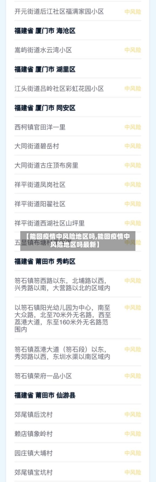 【能回疫情中风险地区吗,能回疫情中风险地区吗最新】