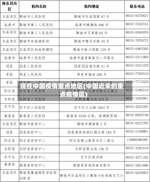 现在中国疫情重点地区(中国近来的重点疫情区)